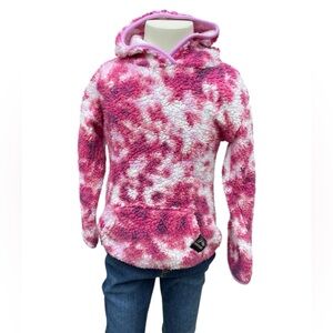 RBX | Girls Pocket Hoodie | Berry Pink Tie-Dye | 6X